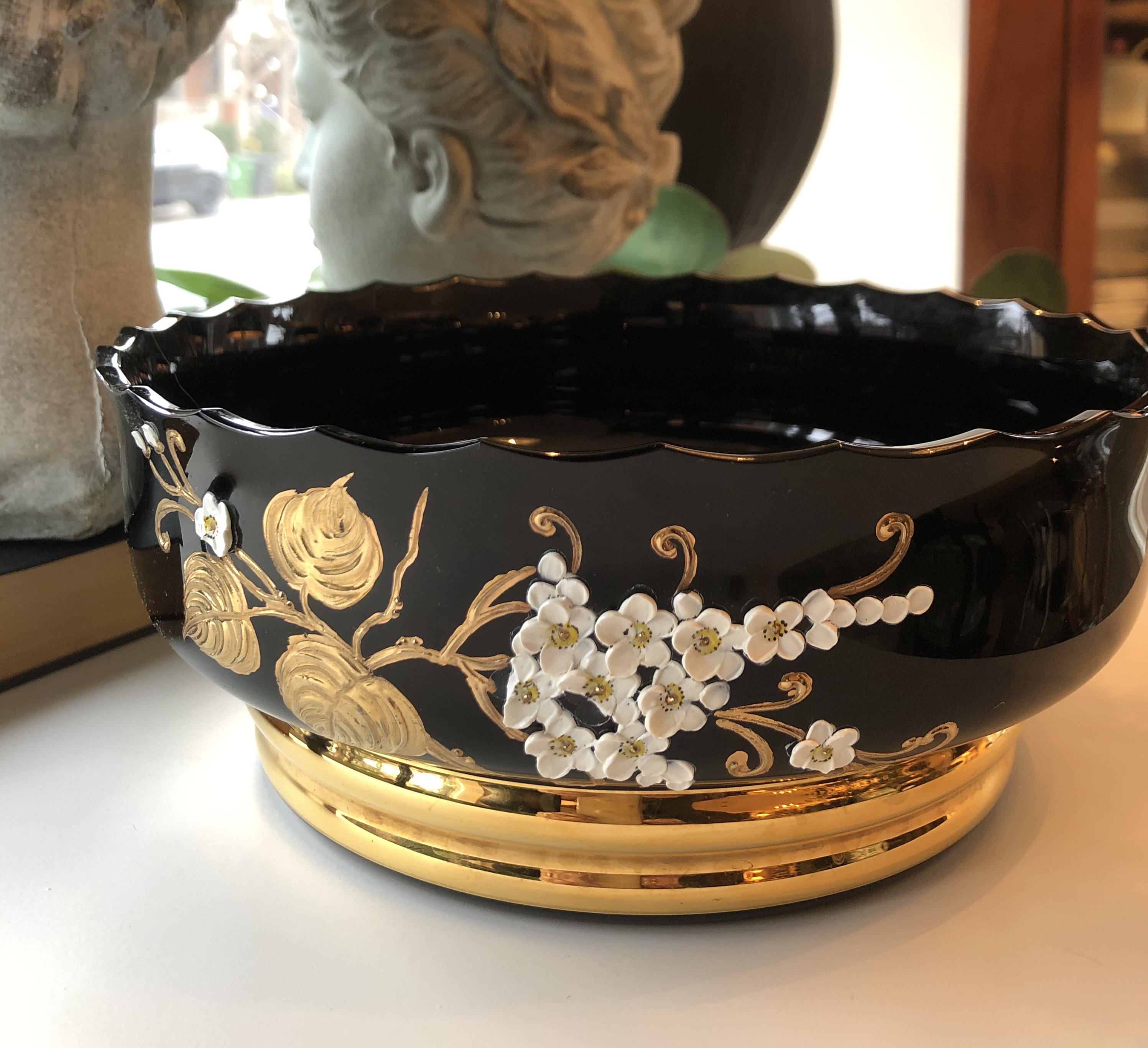 Antique Black Amethyst Bowl