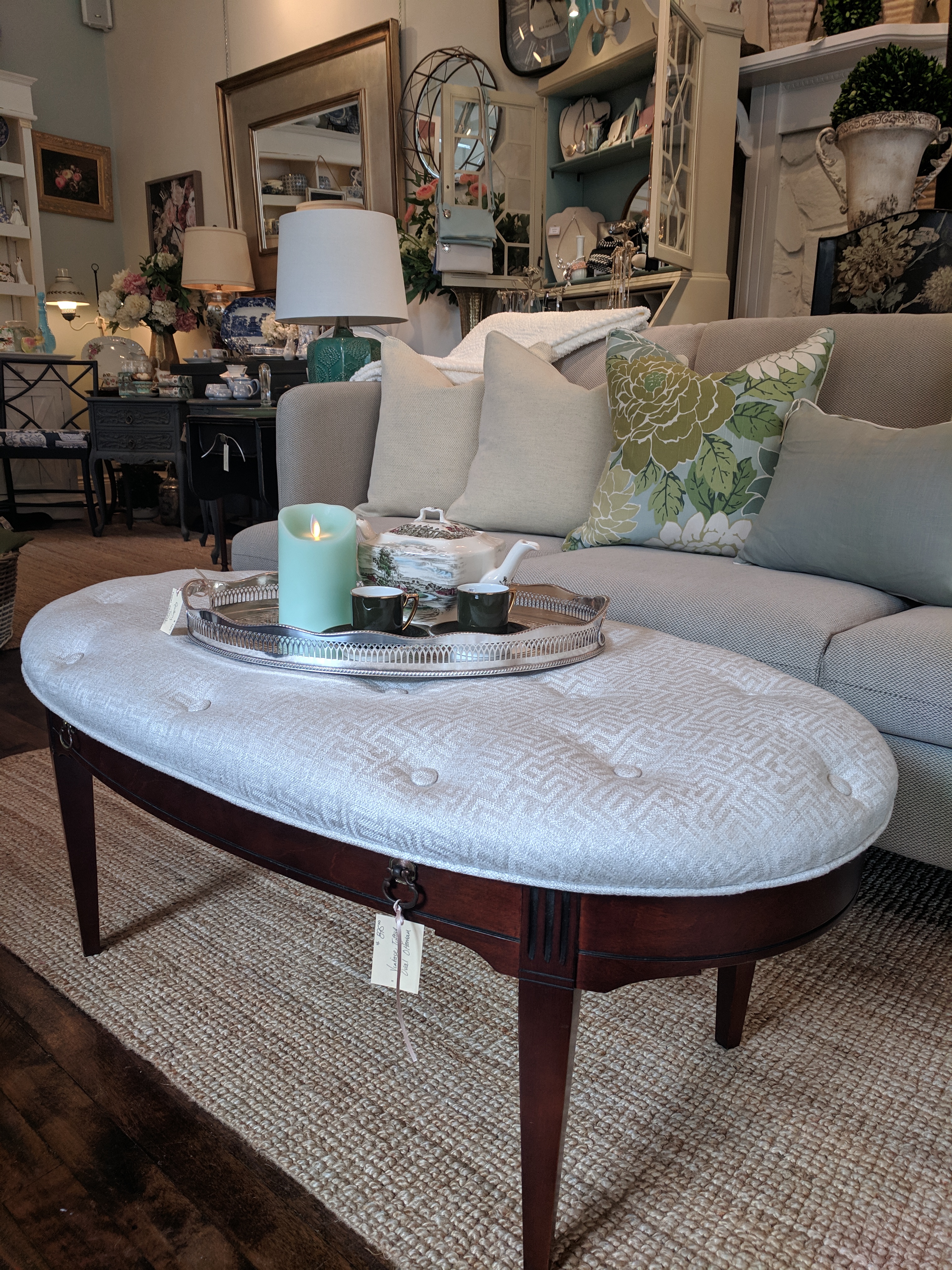 Custom Built Oval Ottoman