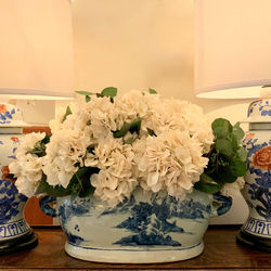 Lg Oval Porcelain Chinoiserie Jardiniere