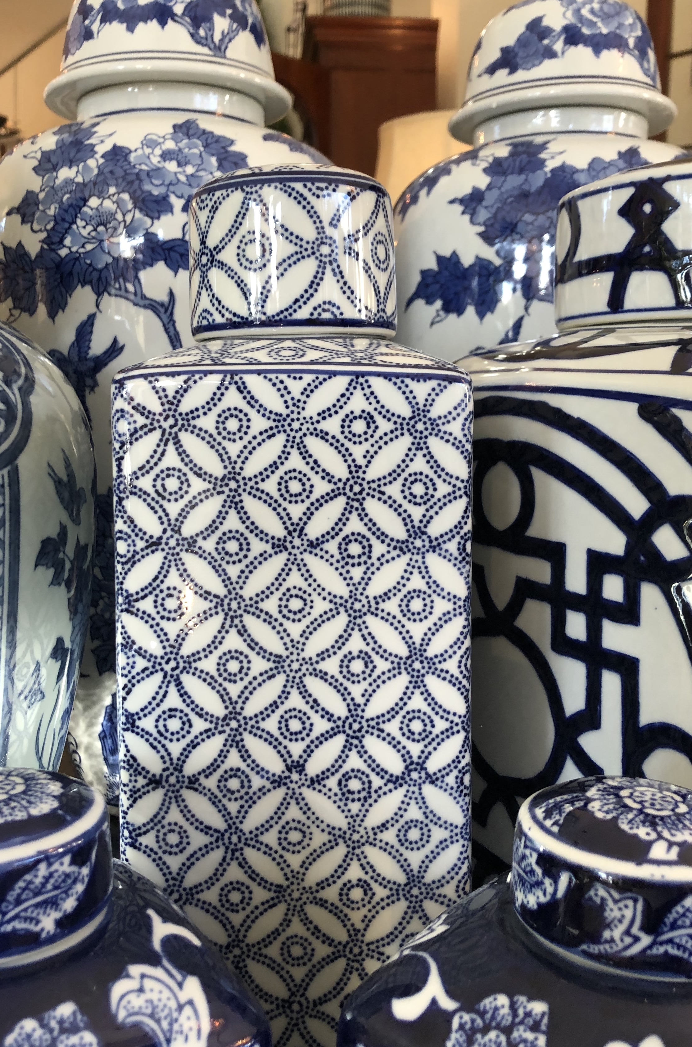 Small Modern Blue and White Ginger