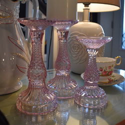 Coloured Glass Pillar Holders