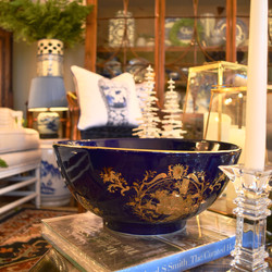 Cobalt Blue Limoges Bowl