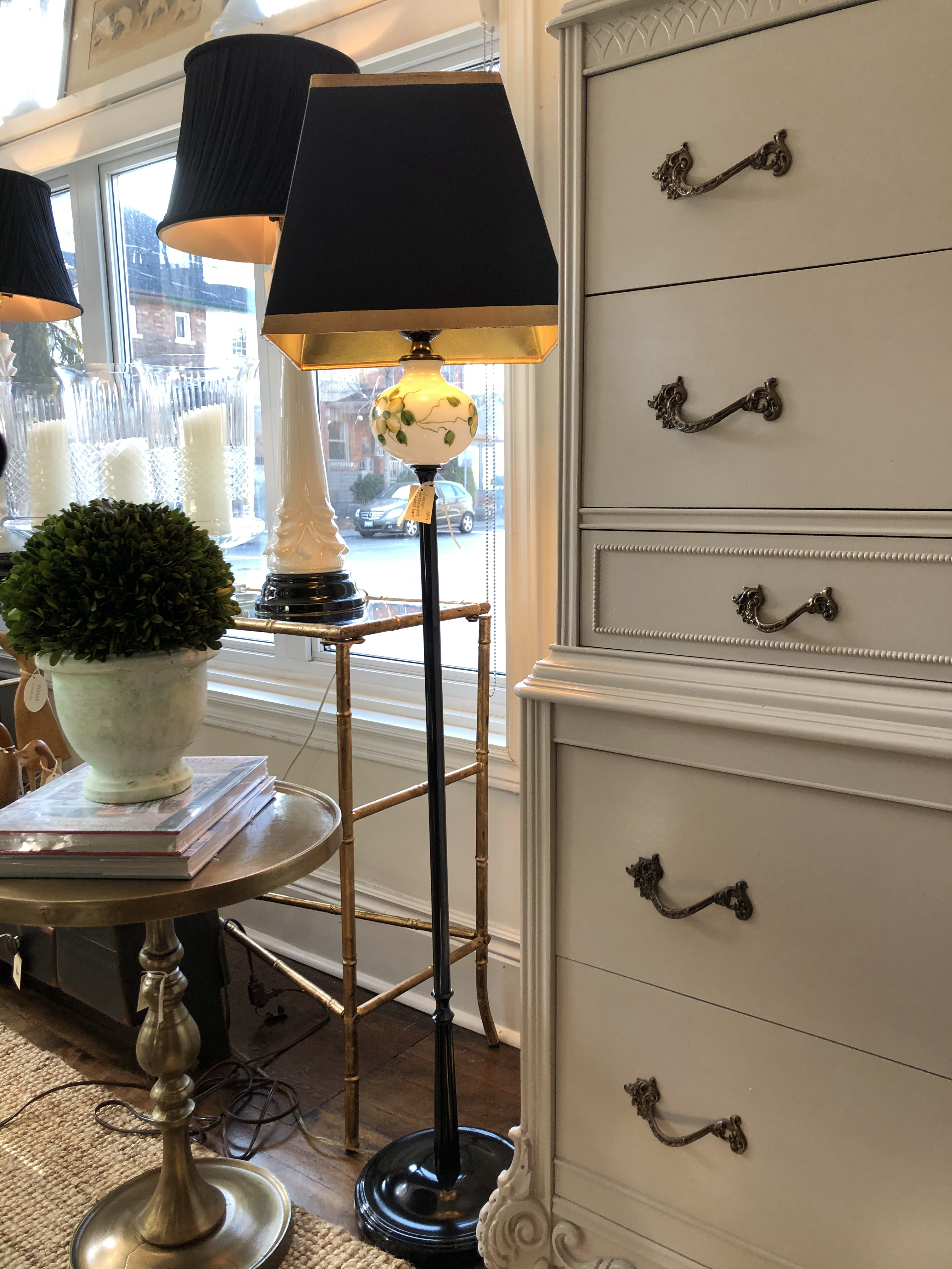 Vintage Floor Lamp with Handpainting