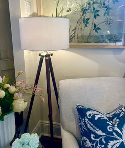 Standing Lamp with Wood Tripod Base