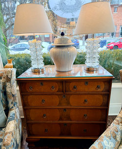 Vintage Walnut and Satinwood Chest of Drawers