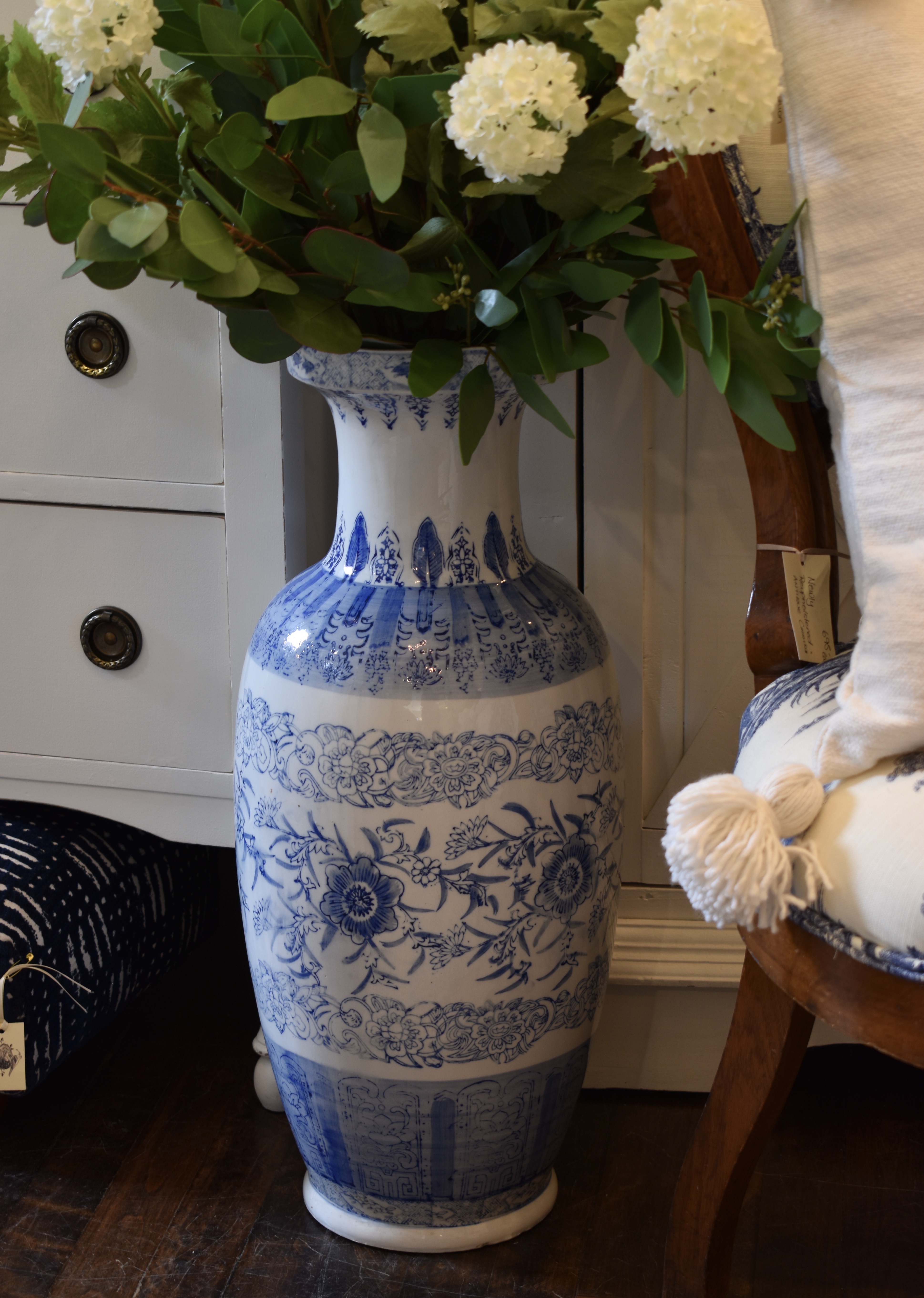 Tall Decorative Chinoiserie Vase