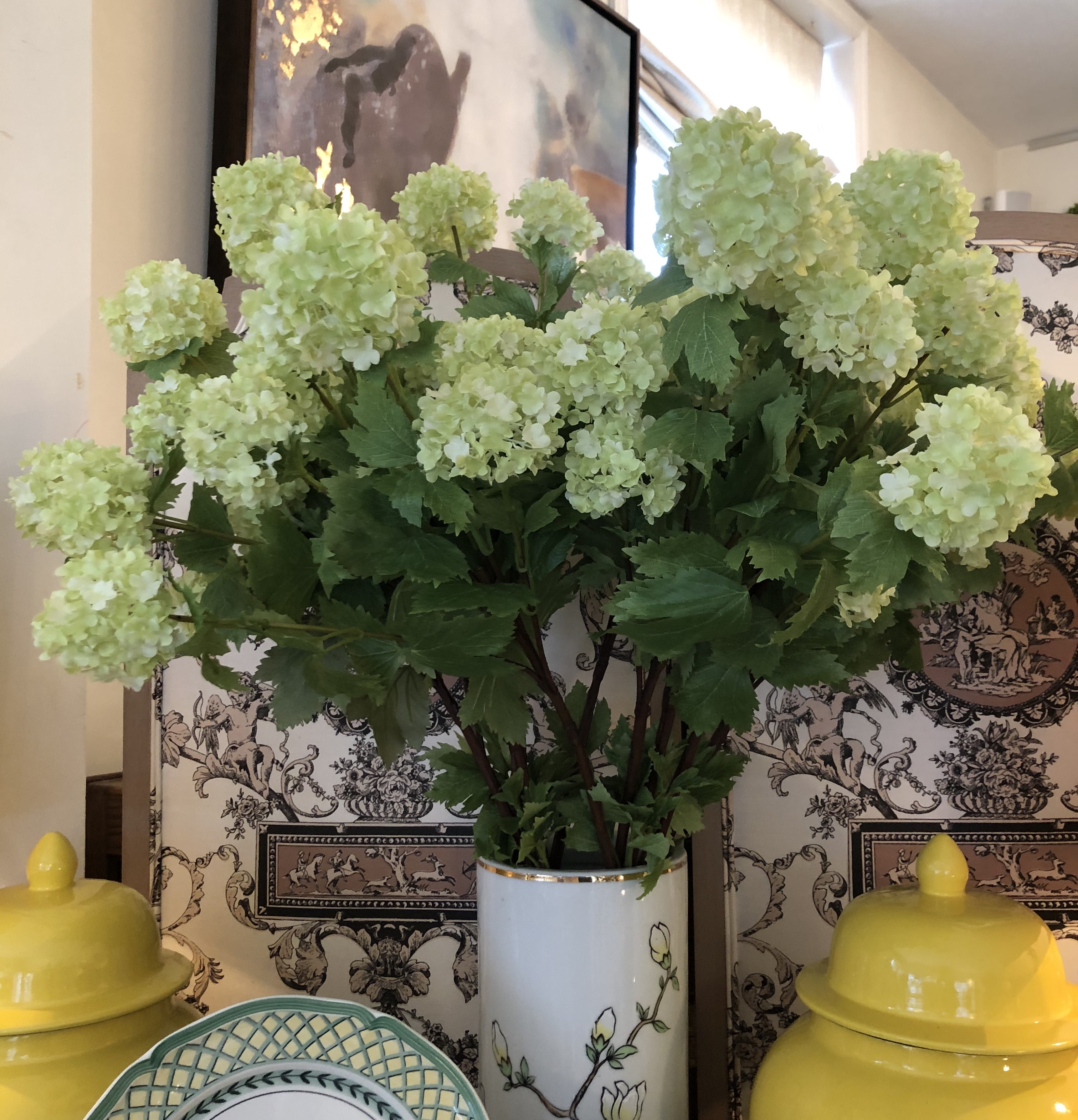 Snowball Hydrangea In Green