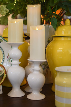 White Ceramic Candleholders