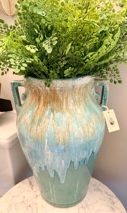 Art Deco Turquoise Drip Glaze Vase