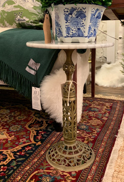 Cocktail Table with Brass Base and Marble Top