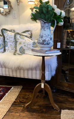 Vintage Marble Pedestal Table