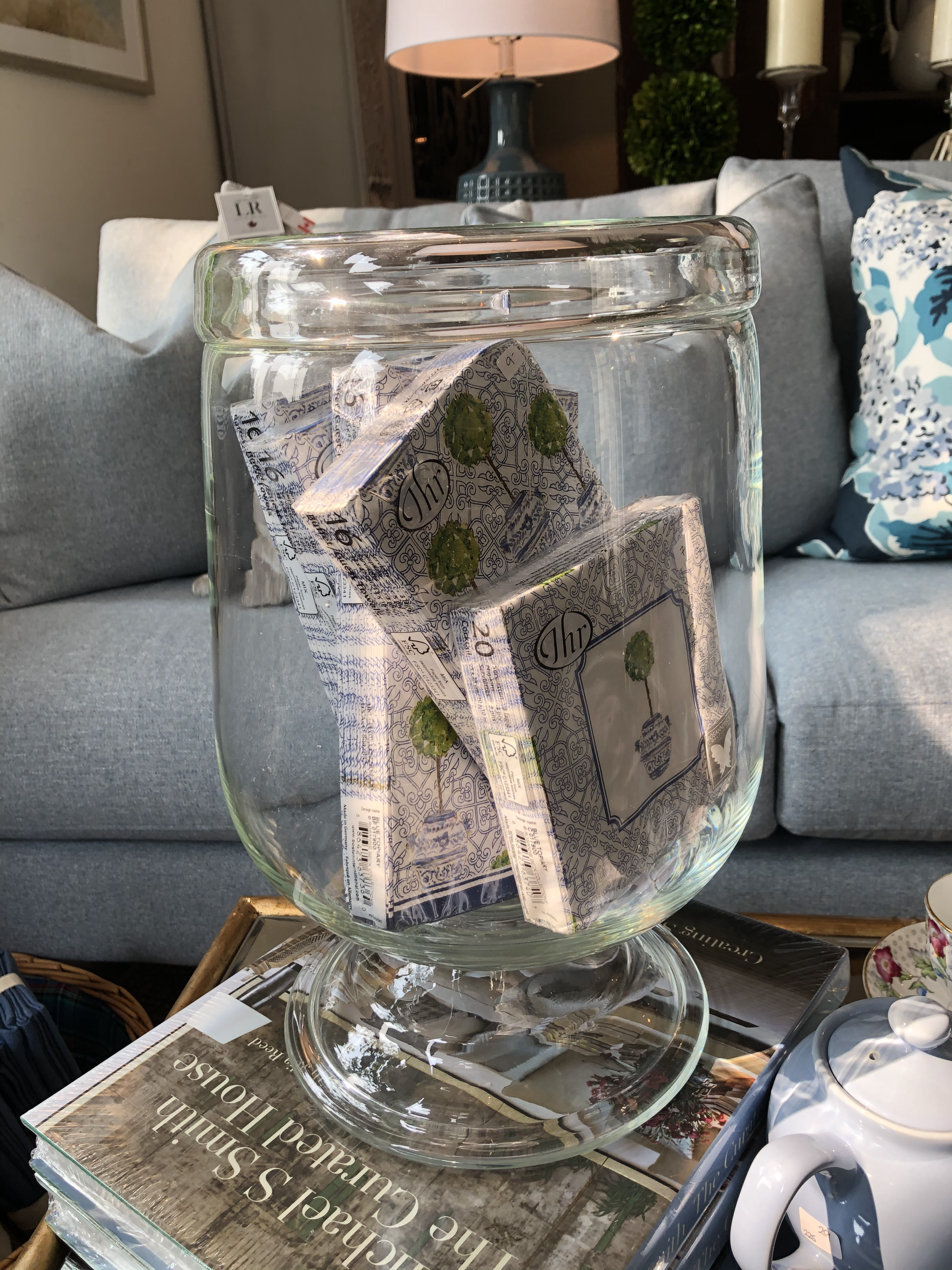 Lg Footed Hurricane Vase