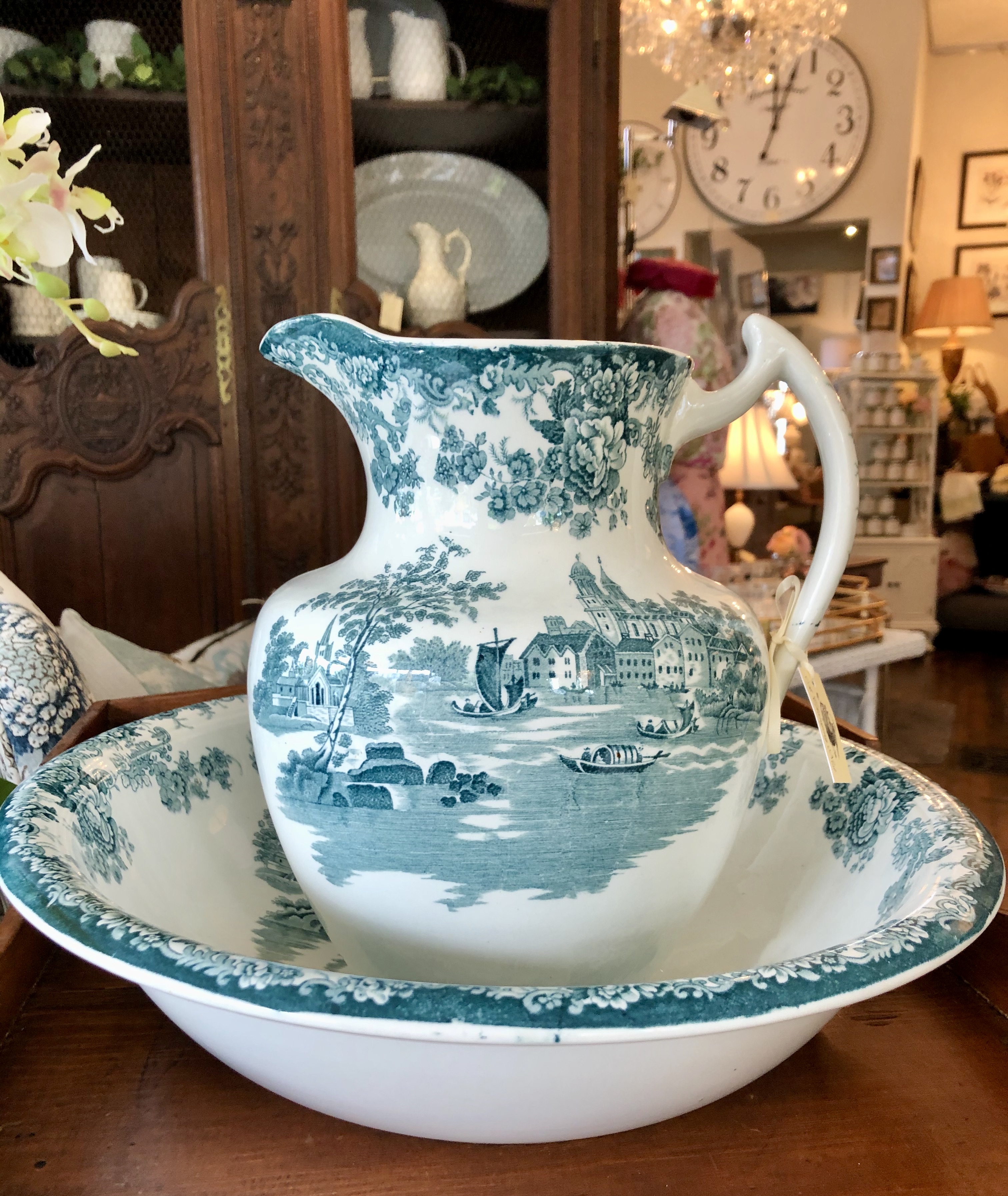 Vintage Ironstone Pitcher and Bowl