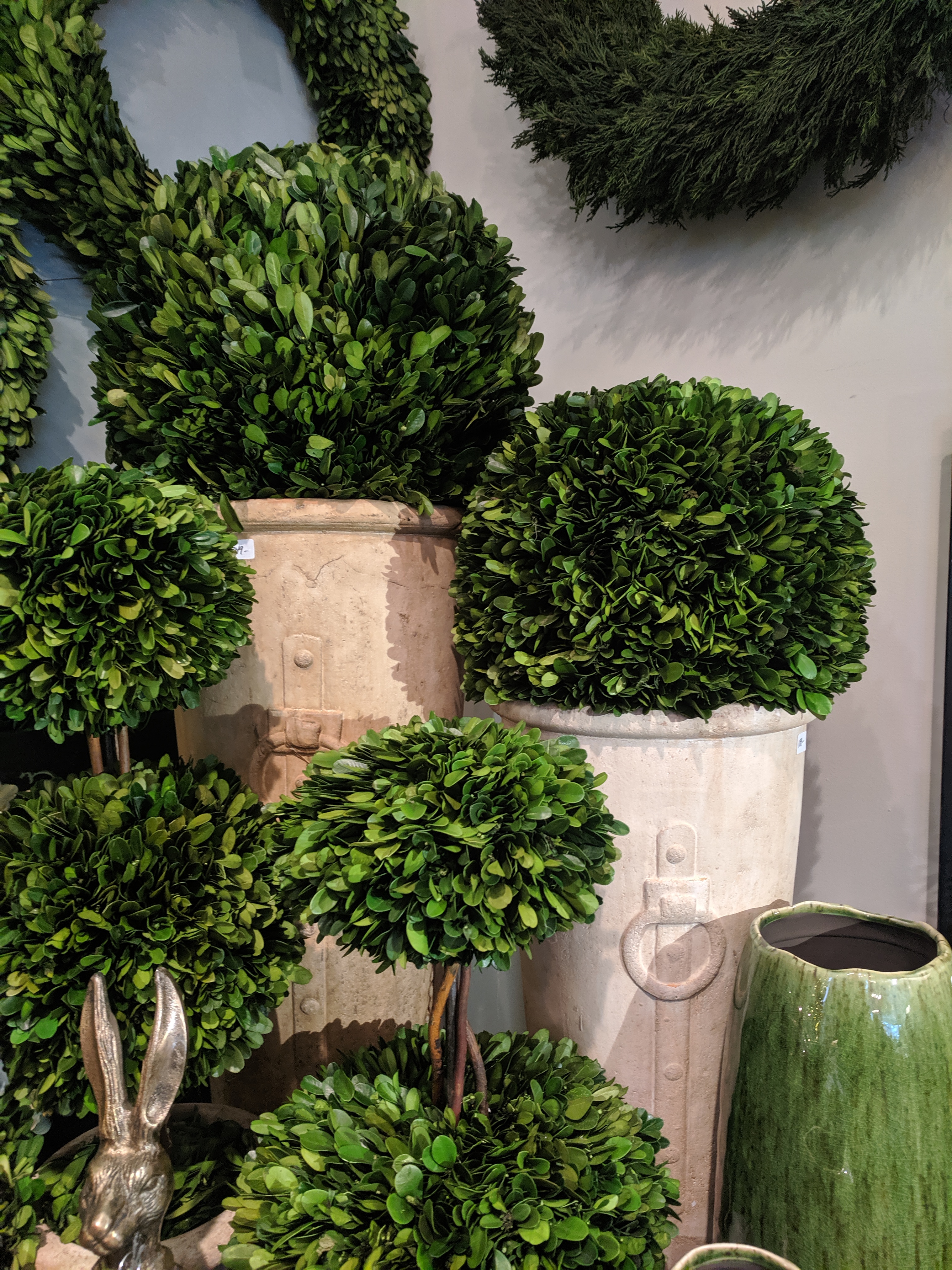 Tall Narrow Boxwood Pots