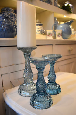 Coloured Glass Pillar Holders