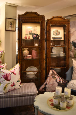 Vintage Bamboo Curio Cabinets