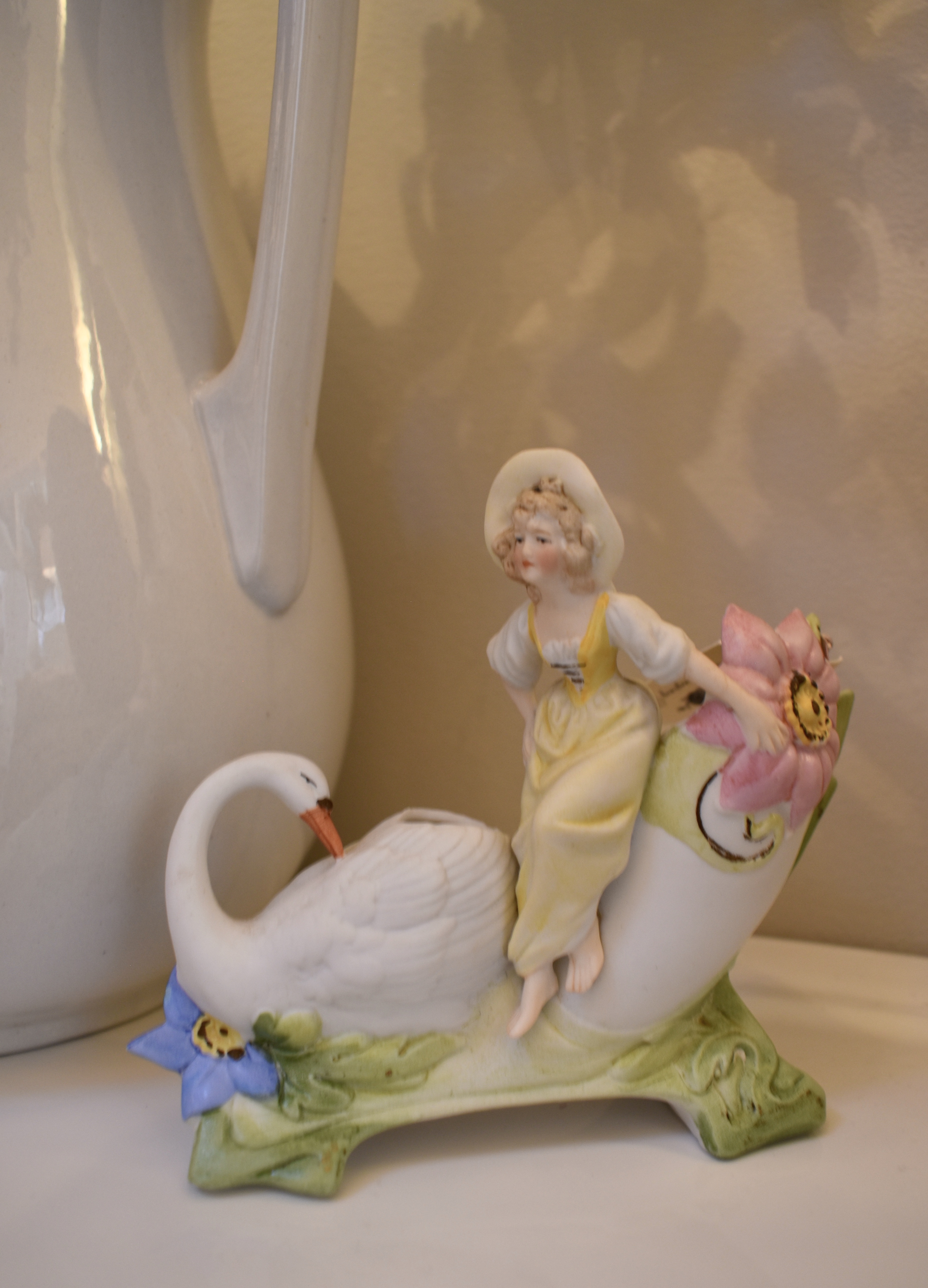 Antique Fine Handpainted Bisque Vase