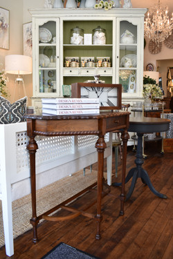 Vintage Restored Demi Lune Table