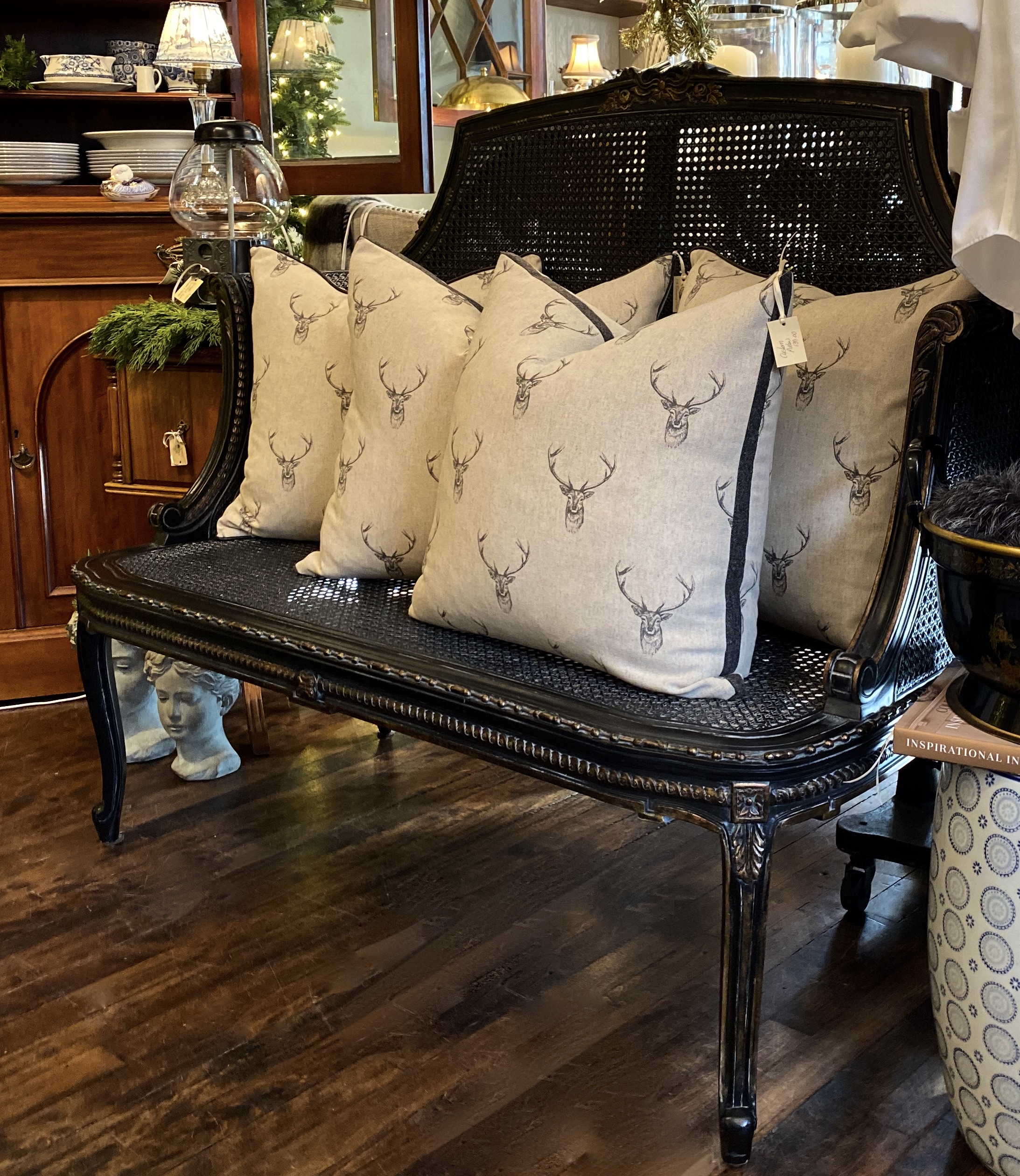 Unique Vintage Cane Settee
