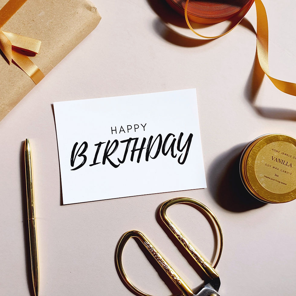 Minimalist Birthday Notecard with Sustainably Wrapped Gift