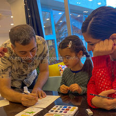 Parent and Kid Watercolour Workshop with Tevfik Özan in Ankara, Angora Evleri Sulu Boya
