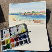 watercolour, sketchbook, summer, Isles of Scilly
