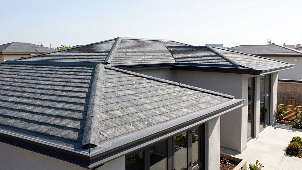 A high-impact finished heritage roof with artisanal slate tiling
