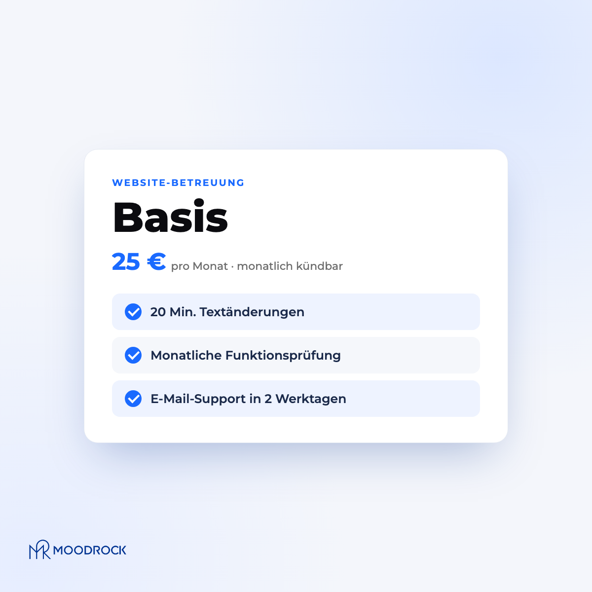 Website-Betreuung Basis – Moodrock