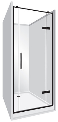 Luxury Frameless Pivot 1200x900x1200 Alcove Black FW
