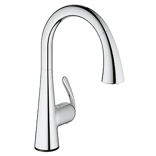 LadyLux3-Single-Handle-Hole-Kitchen-Faucet-silver