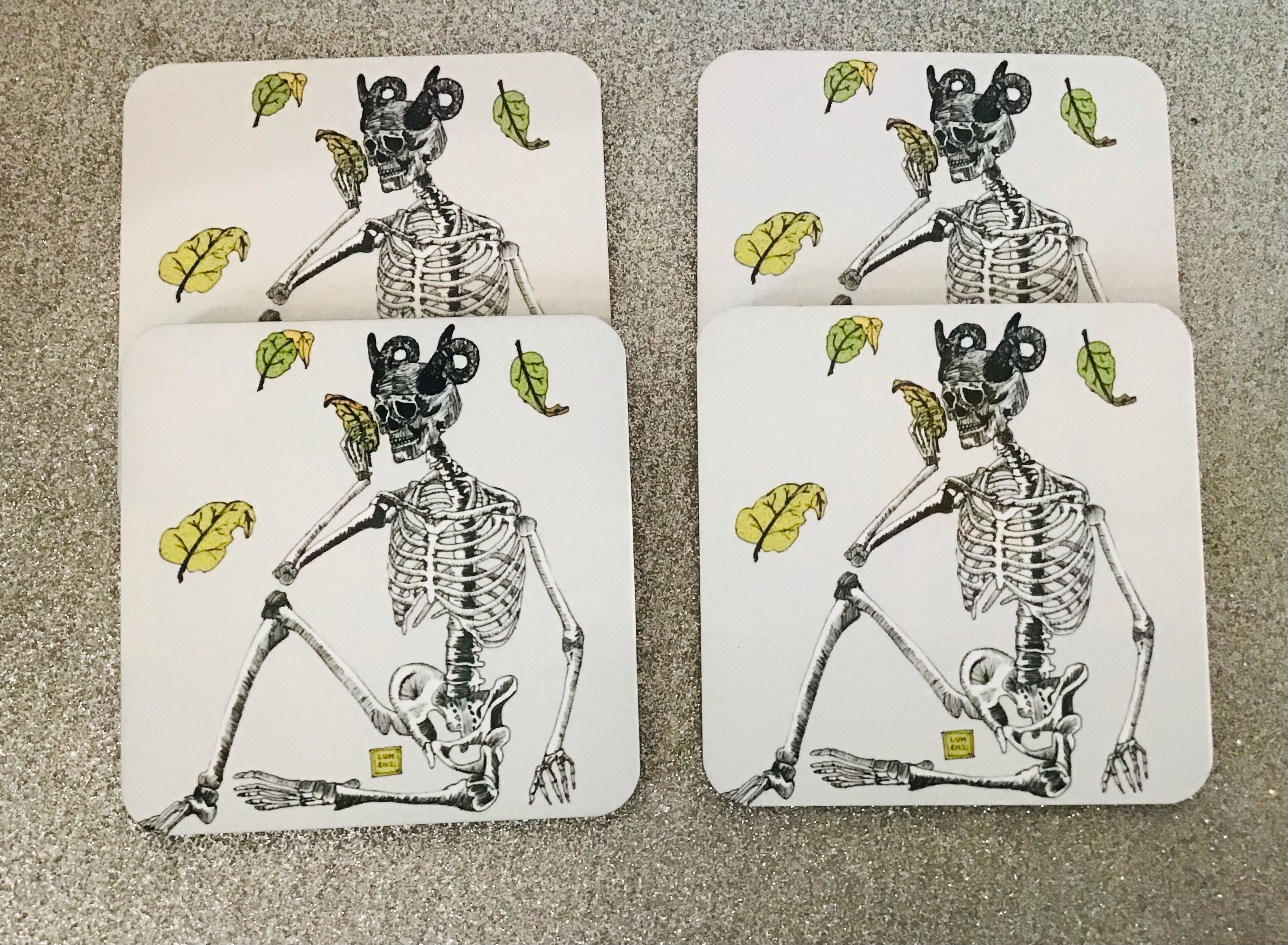 Philosophical Skeleton coaster