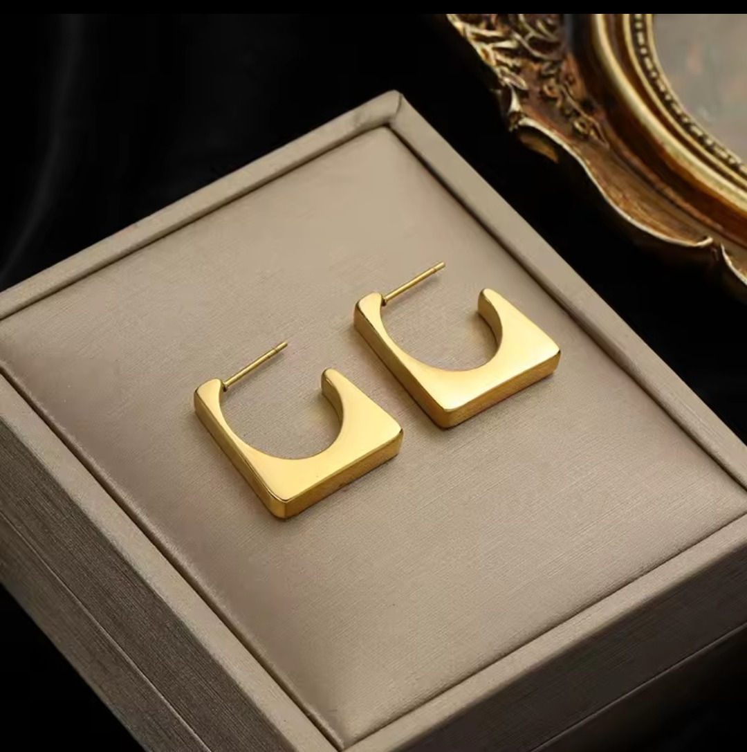 Stainless Steel Earrings - Minimalist Geometric Design