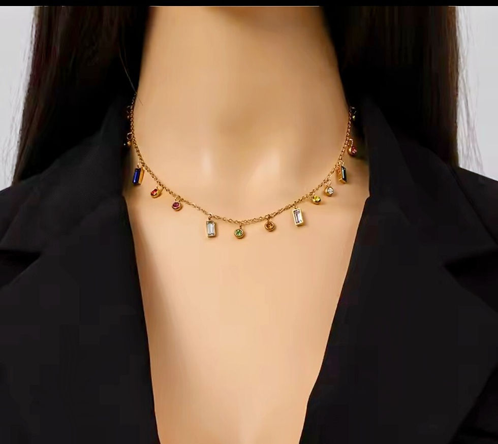 Miniature : Collier en acier inoxydable - Pendentifs Arc-en-Ciel