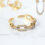 Thumbnail: Adjustable Stainless Steel Ring - Golden Elegance