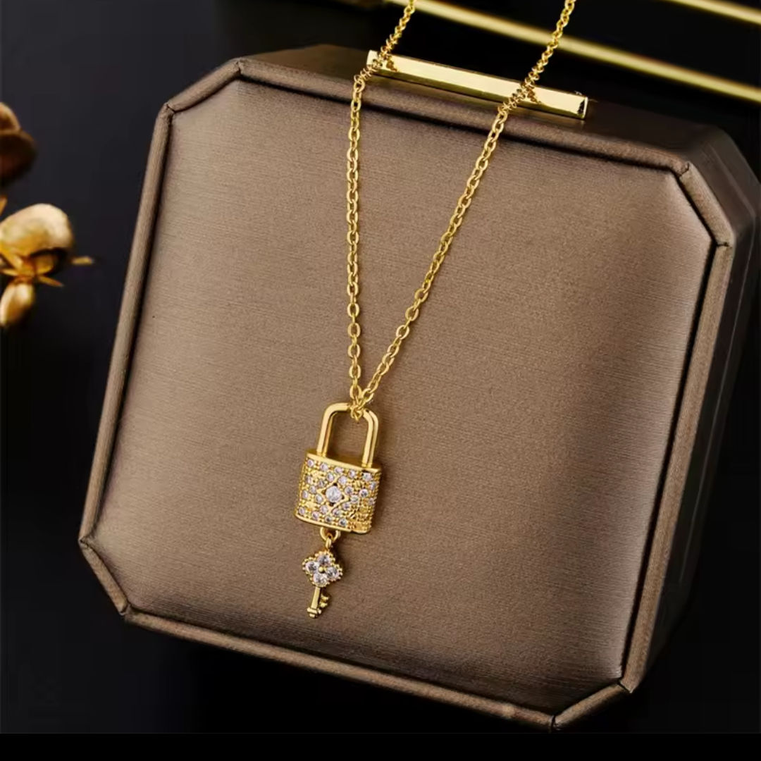 Collier en acier inoxydable - Cadenas avec clé