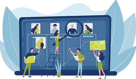 Illustration of people working together as a team