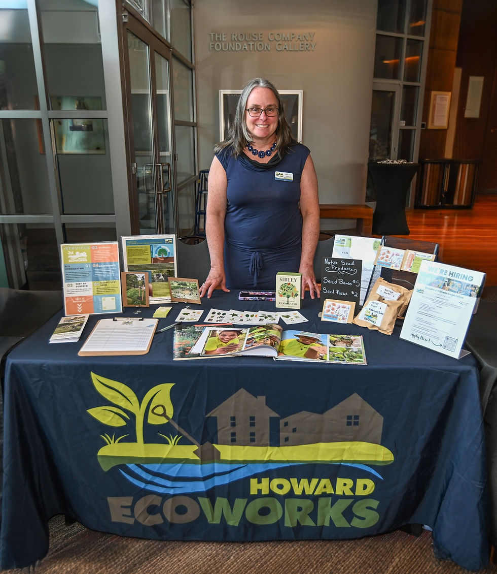 Lori Lilly, founder and director of EcoWorks at a table