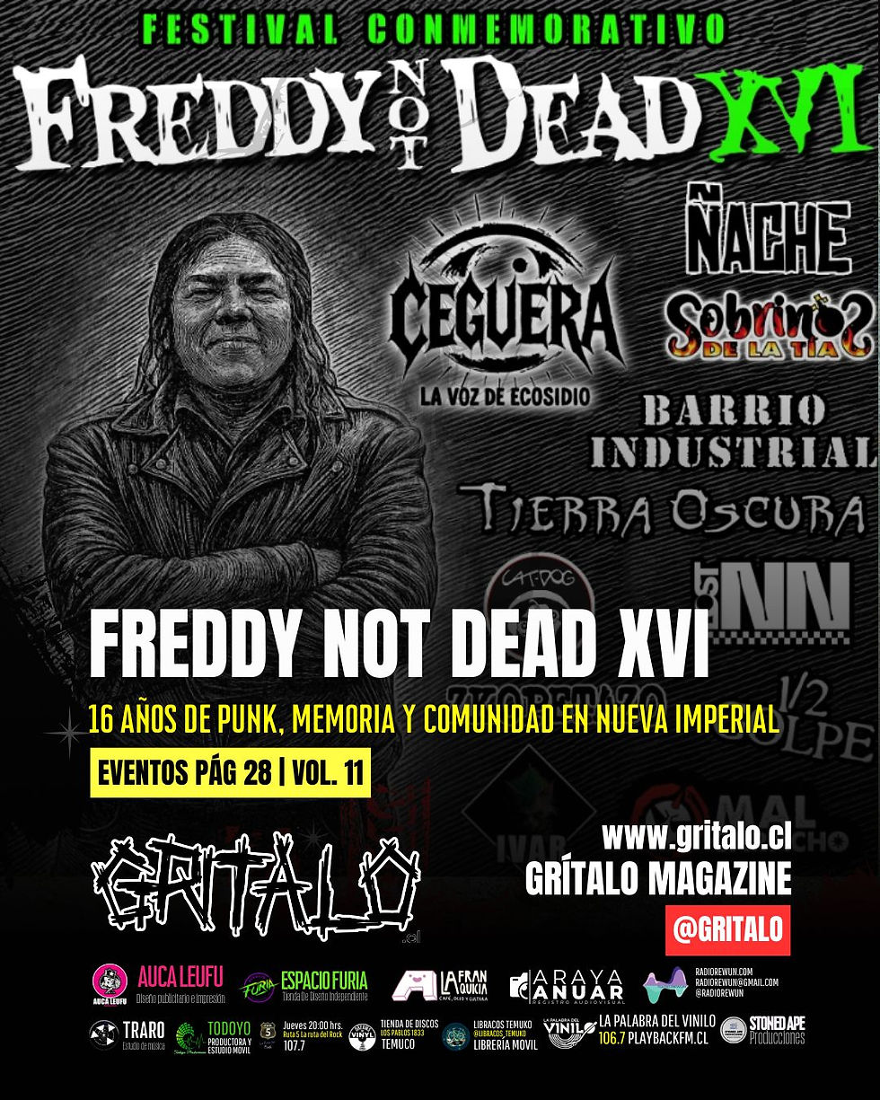 FESTIVAL CONMEMORATIVO FREDDY NOT DEAD | 16 años de punk, memoria y comunidad en Nueva Imperial.