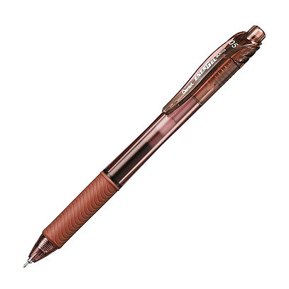 Energel-X Retractable Liquid Gel Pen 0.5mm Brown - Needle Tip