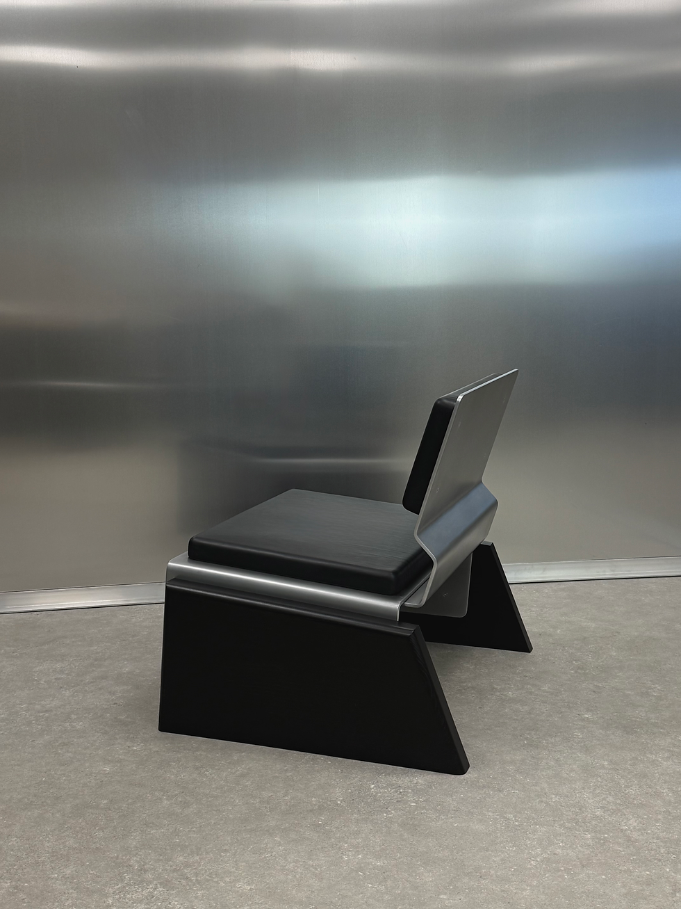 Fauteuil PSILO en aluminium, bois et cuir fabriqué en France