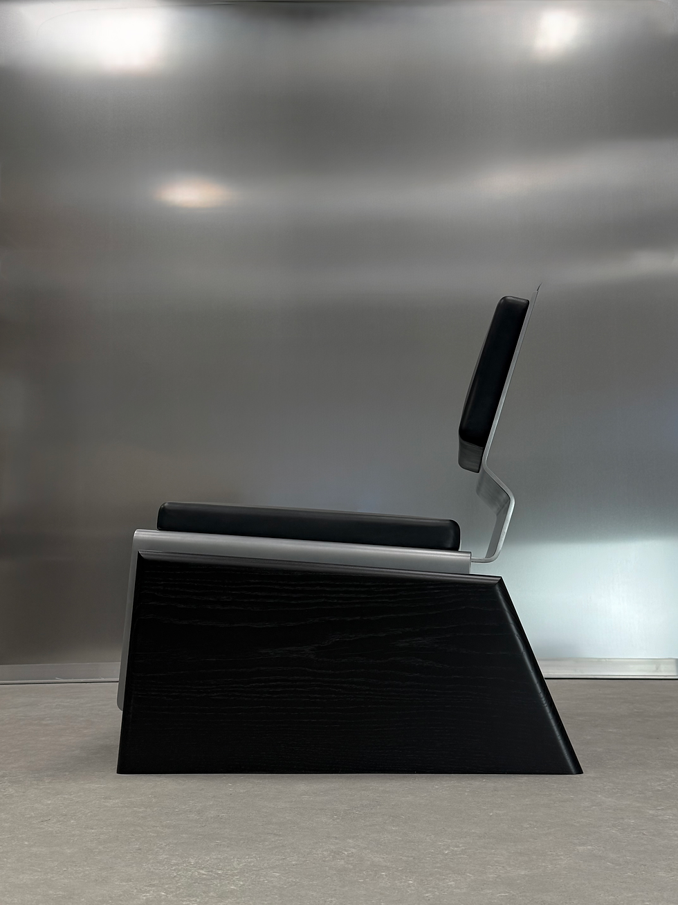 Fauteuil PSILO en aluminium, bois et cuir fabriqué en France