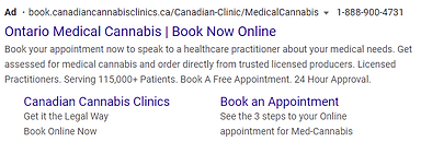 Sample Cannabis Google Ads