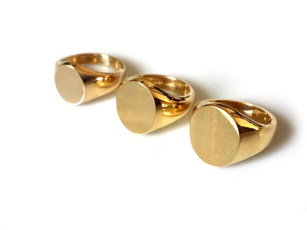 Thumbnail: 9ct "Classic Oxford Oval": three side by side, un-engraved