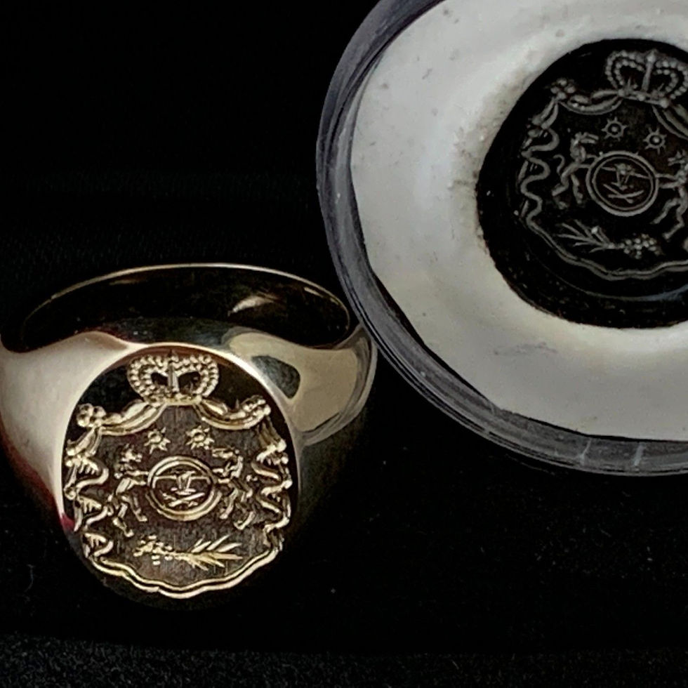 Thumbnail: Classic Burlington Oval Signet Ring: against black backdrop