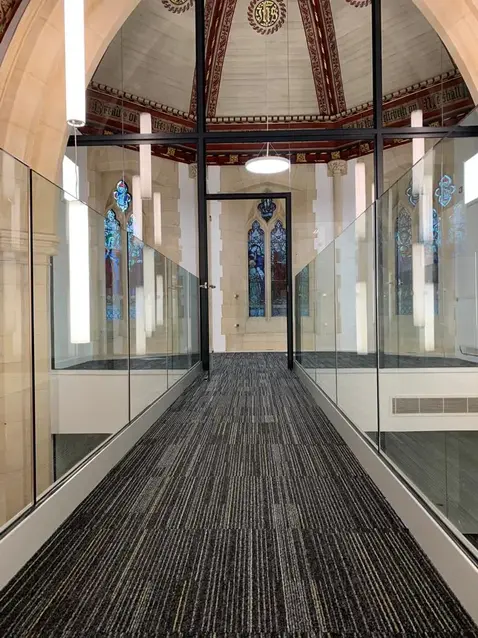 Corridor with balustrades