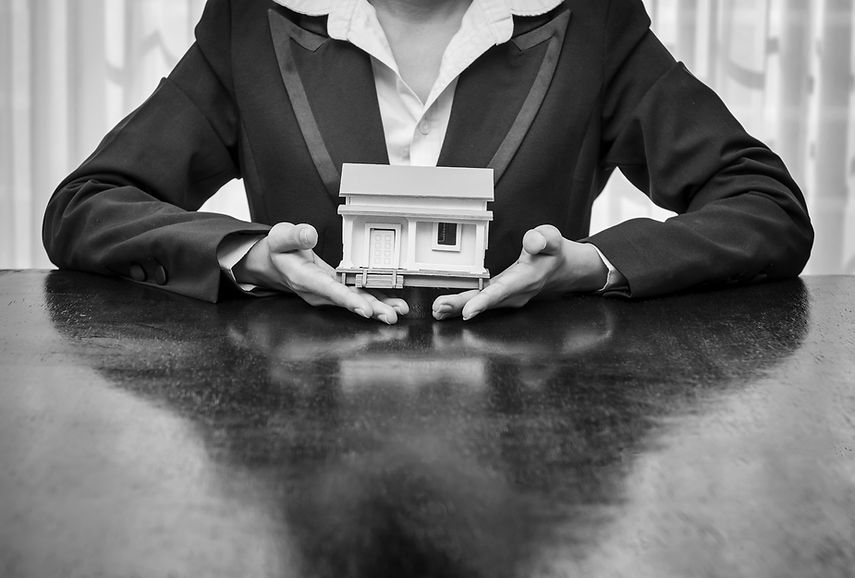 Person holding a model of a house