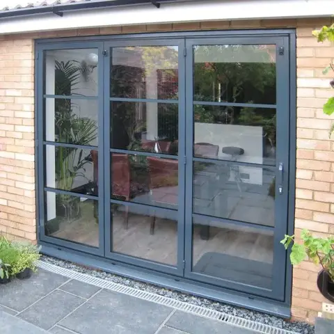 Aluminium framed folding doors