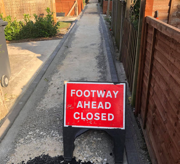 Footpath closed sign