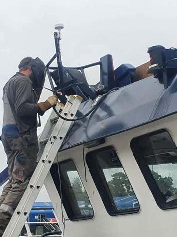 Man working on a fishing vessel