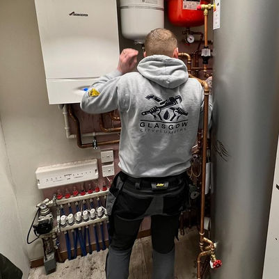 Engineer working on a boiler